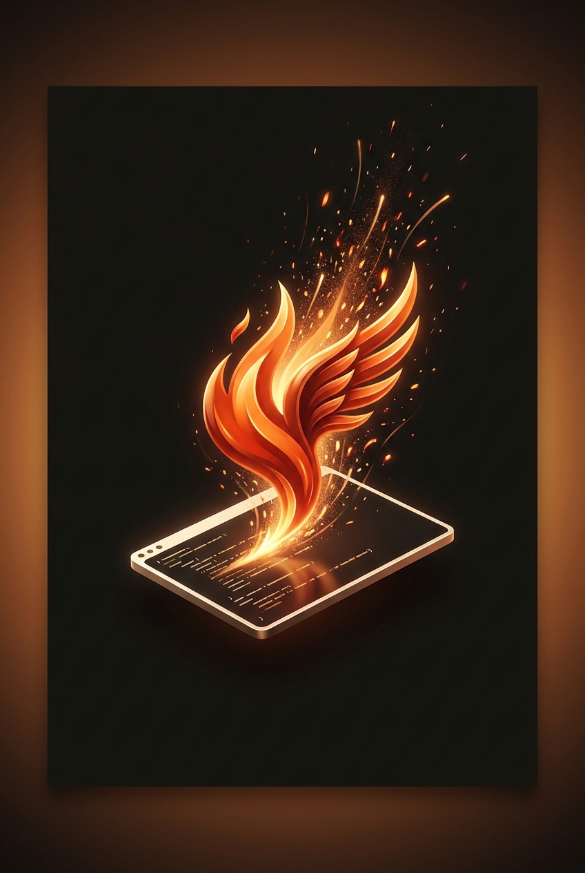 The Hermes Agent Starter Guide cover: a winged flame rising from a terminal